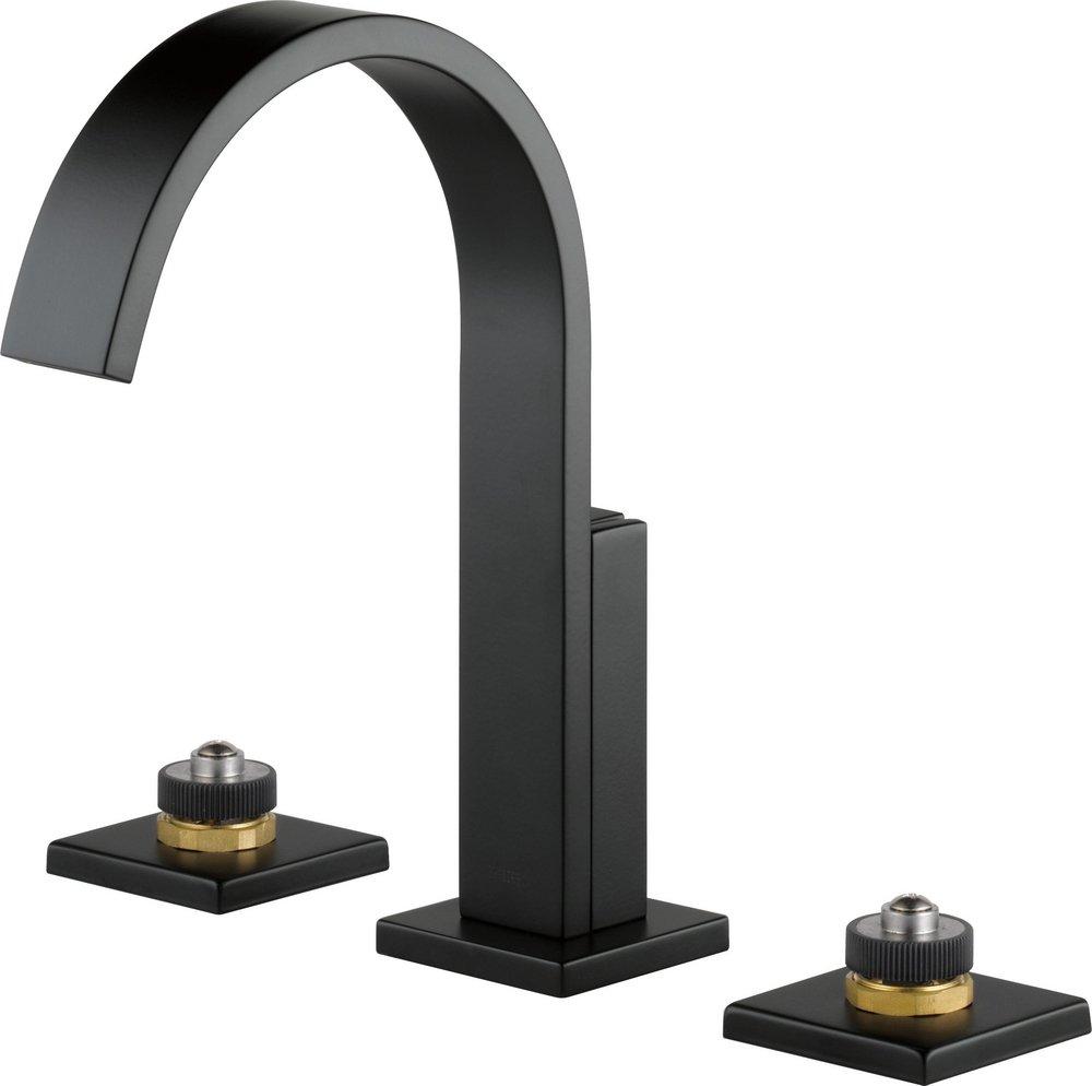 Brizo Matte Black Two Handle Widespread Bathroom Sink Faucet 