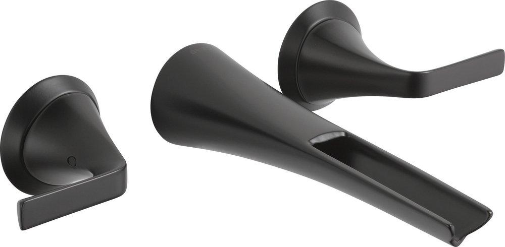 Brizo Matte Black Two Handle Widespread Bathroom Sink Faucet 