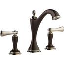 Two Handle Widespread Bathroom Sink Faucet in Cocoa Bronze with Polished Nickel (Handles Sold Separately)