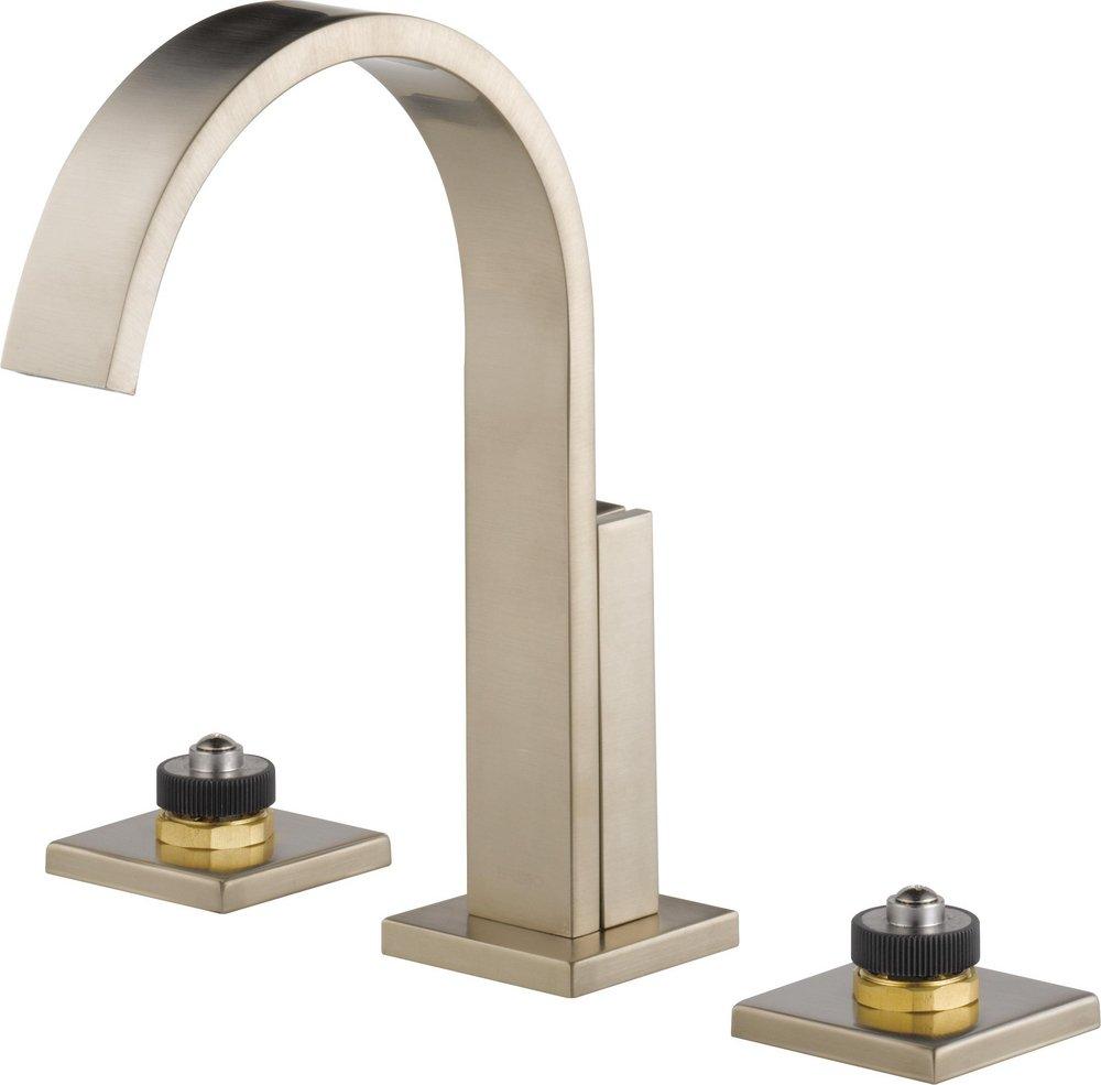 Brizo Brilliance&reg; Brushed Nickel Two Handle Widespread Bathroom Sink Faucet 