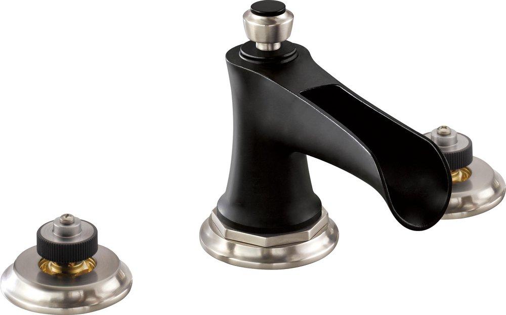 Brizo Luxe Nickel/Matte Black Two Handle Widespread Bathroom Sink Faucet Handles Sold Separately 