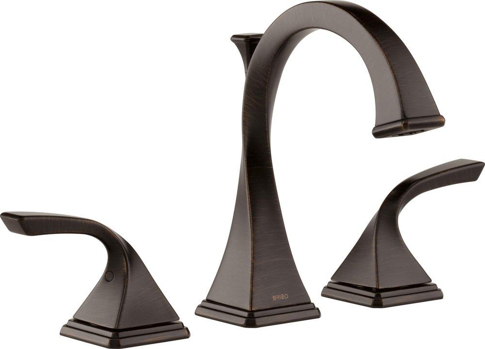 Brizo Venetian Bronze Two Handle Widespread Bathroom Sink Faucet with Pop-Up Drain Assembly 