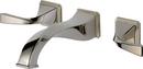 Brizo Polished Nickel Wall Mount Widespread Bathroom Sink Faucet with Double Lever Handle and Rigid Spout 