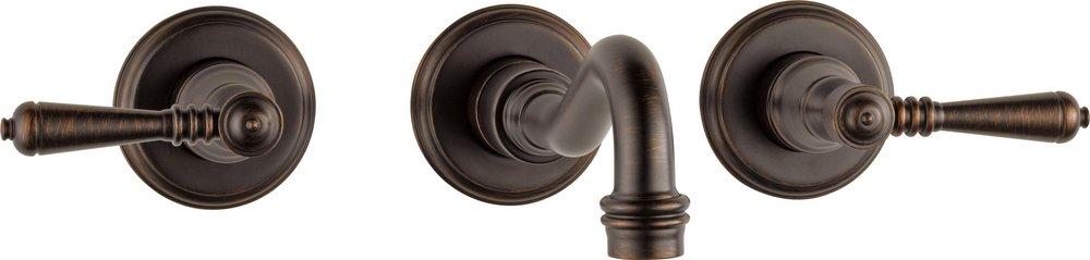 Brizo Venetian Bronze Two Handle Wall Mount Bathroom Sink Faucet Lever Handle 