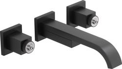 Two Handle Wall Mount Bathroom Sink Faucet in Matte Black (Handles Sold Separately)