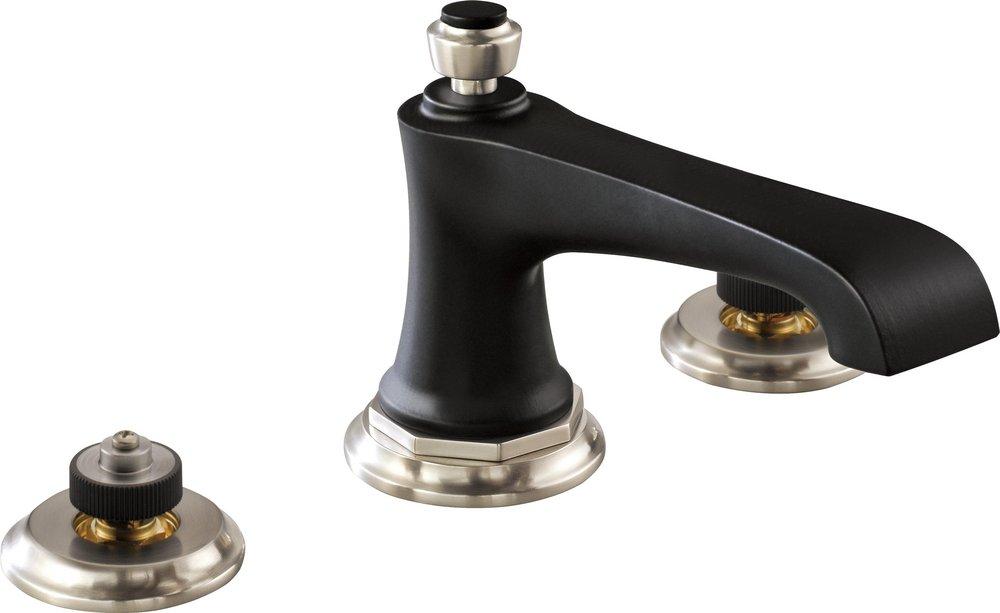 Brizo Luxe Nickel/Matte Black Two Handle Widespread Bathroom Sink Faucet Handles Sold Separately 