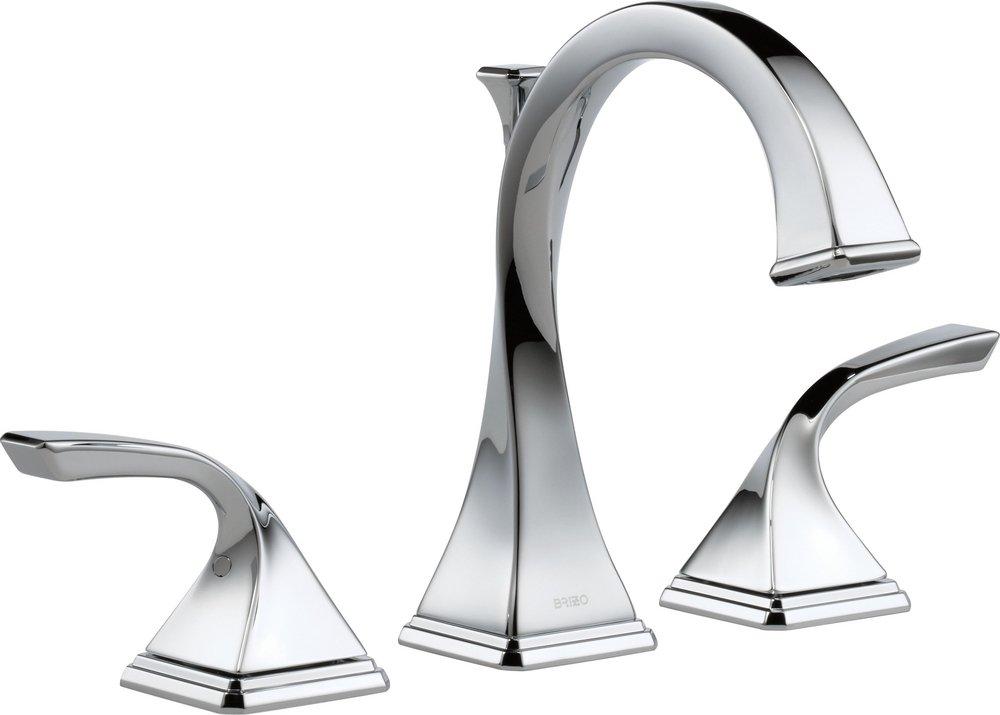Brizo Chrome Two Handle Widespread Bathroom Sink Faucet with Pop-Up Drain Assembly 