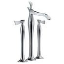 Two Handle Widespread and Vessel Filler Bathroom Sink Faucet in Polished Chrome Handles Sold Separately