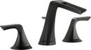 Brizo Matte Black 1.2 gpm Widespread Bathroom Sink Faucet with Channel Spout 