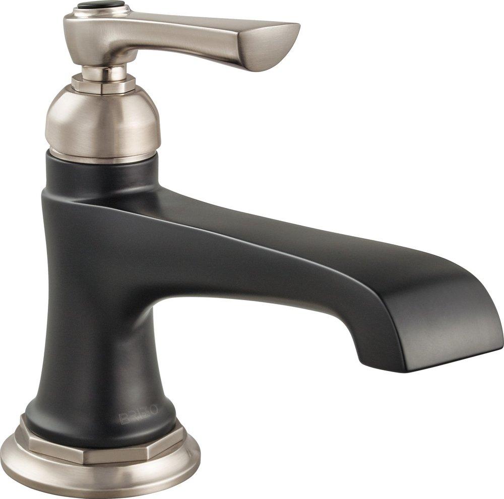 Brizo Luxe Nickel/Matte Black Single Handle Monoblock Bathroom Sink Faucet Lever Handle 