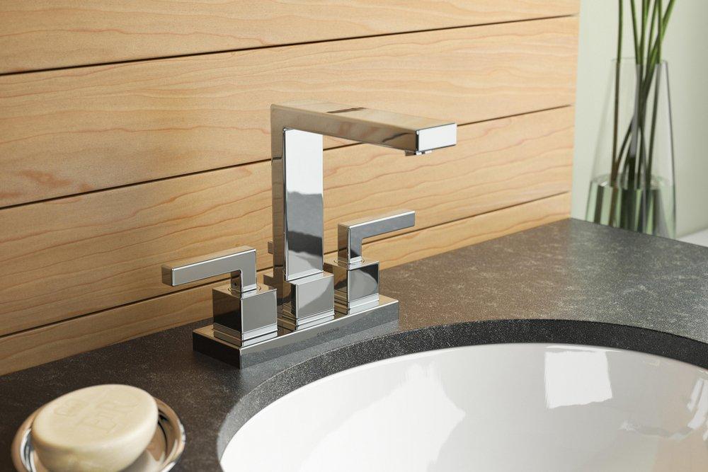Symmons Industries Polished Chrome Two Handle Centerset Bathroom Sink Faucet 