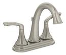 Two Handle Centerset Bathroom Sink Faucet in Satin Nickel