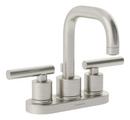 Two Handle Centerset Bathroom Sink Faucet in Satin Nickel 