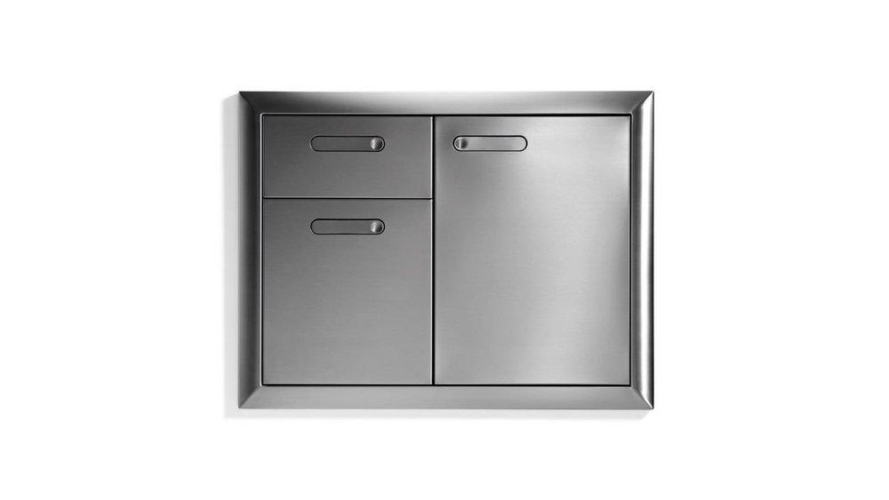 Lynx Grills Trash Center and Double Drawer 