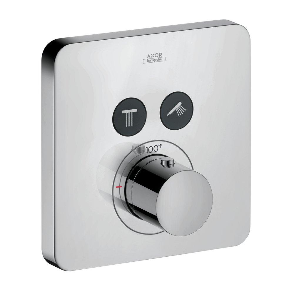 AXOR Polished Chrome Tub and Shower Thermostatic Valve Trim with Single Knob Handle 
