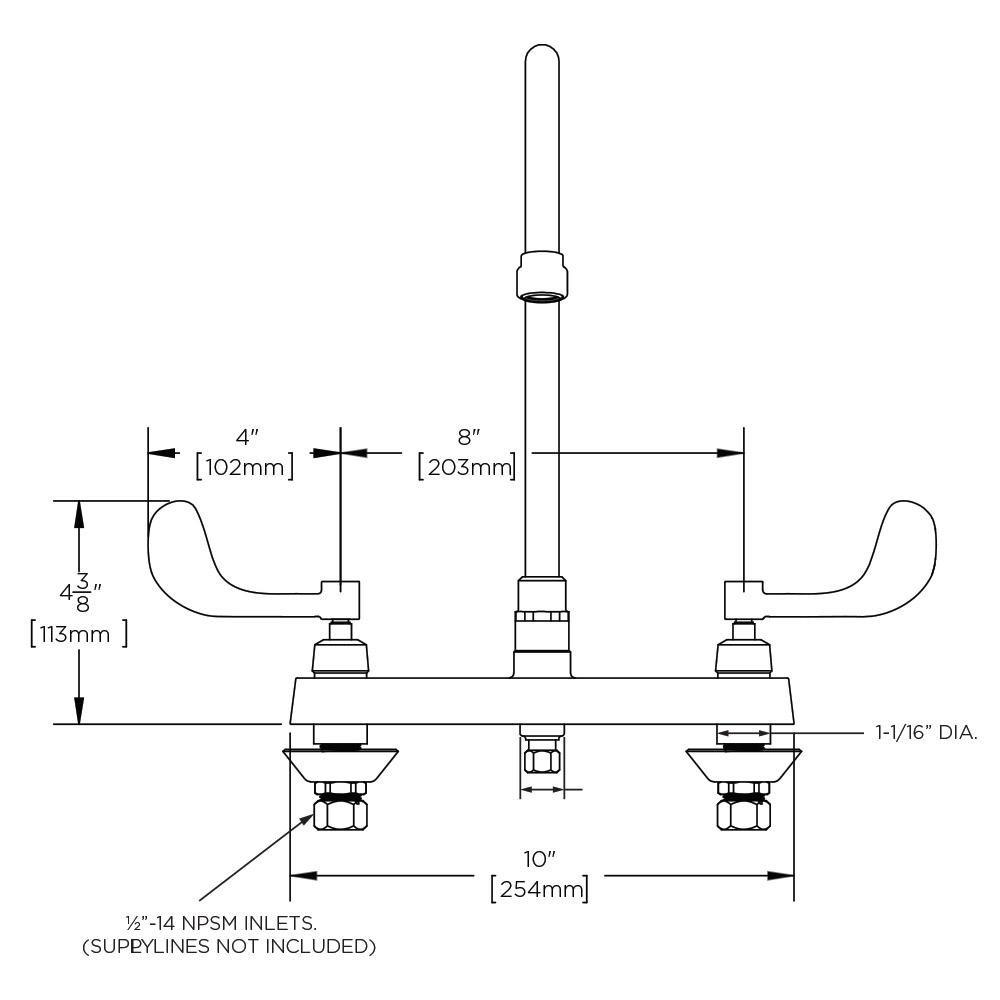 Speakman Polished Chrome Two Handle Widespread Bathroom Sink Faucet 