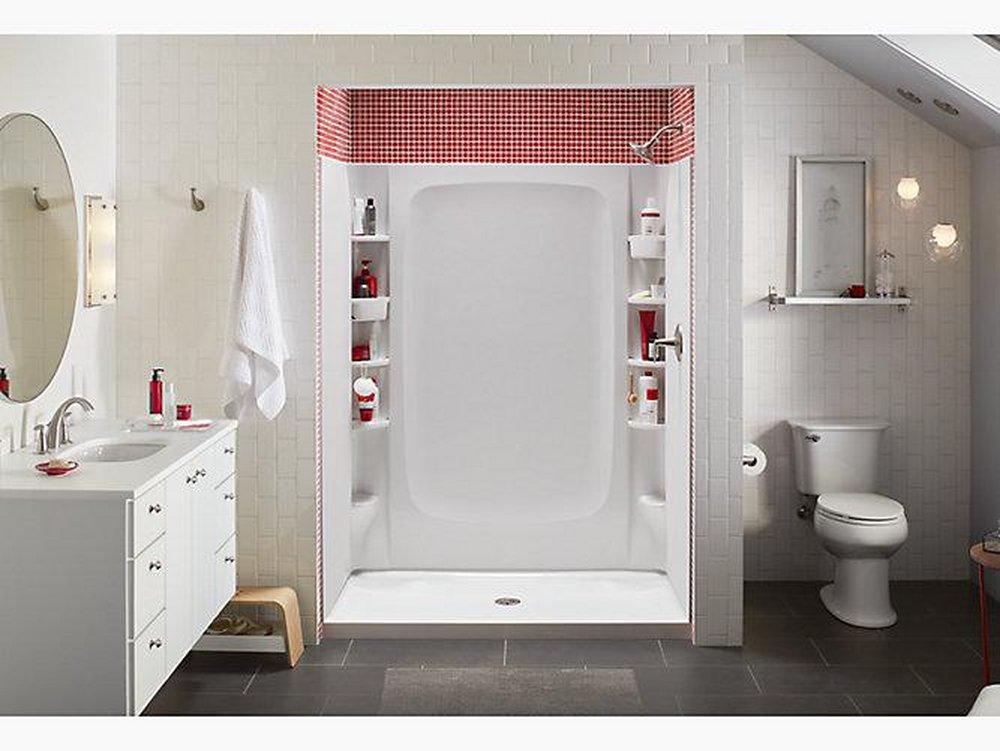 Sterling White 60 in. Shower Wall in White 