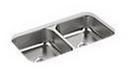 31-15/16 x 18-1/8 in. No-Hole Stainless Steel Double Bowl Undermount Kitchen Sink in Luster Stainless Steel