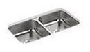 Sterling Luster Stainless Steel 31-15/16 x 18-1/8 in. No-Hole Stainless Steel Double Bowl Undermount Kitchen Sink 