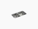 31-15/16 x 18-1/8 in. No Hole Stainless Steel Double Bowl Undermount Kitchen Sink in Luster Stainless Steel