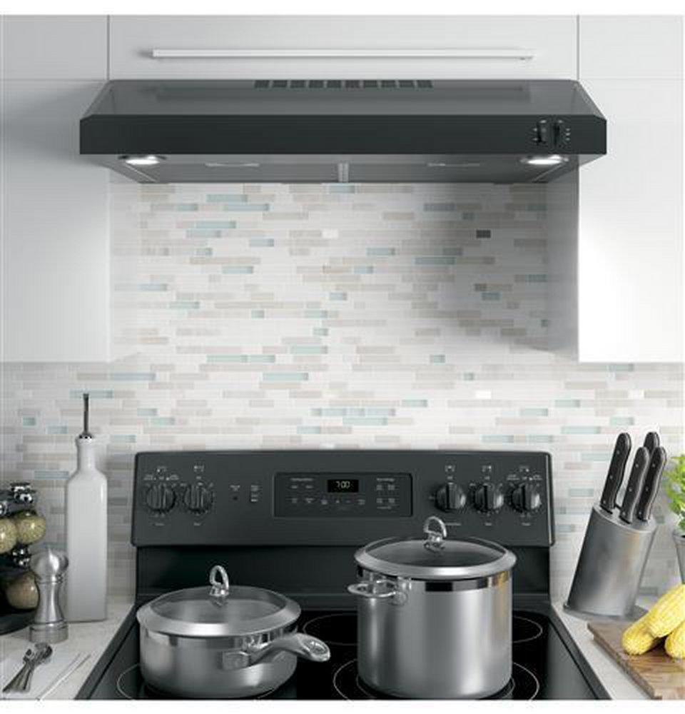 GE&reg; Black 30 in. Under Cabinet Range Hood 