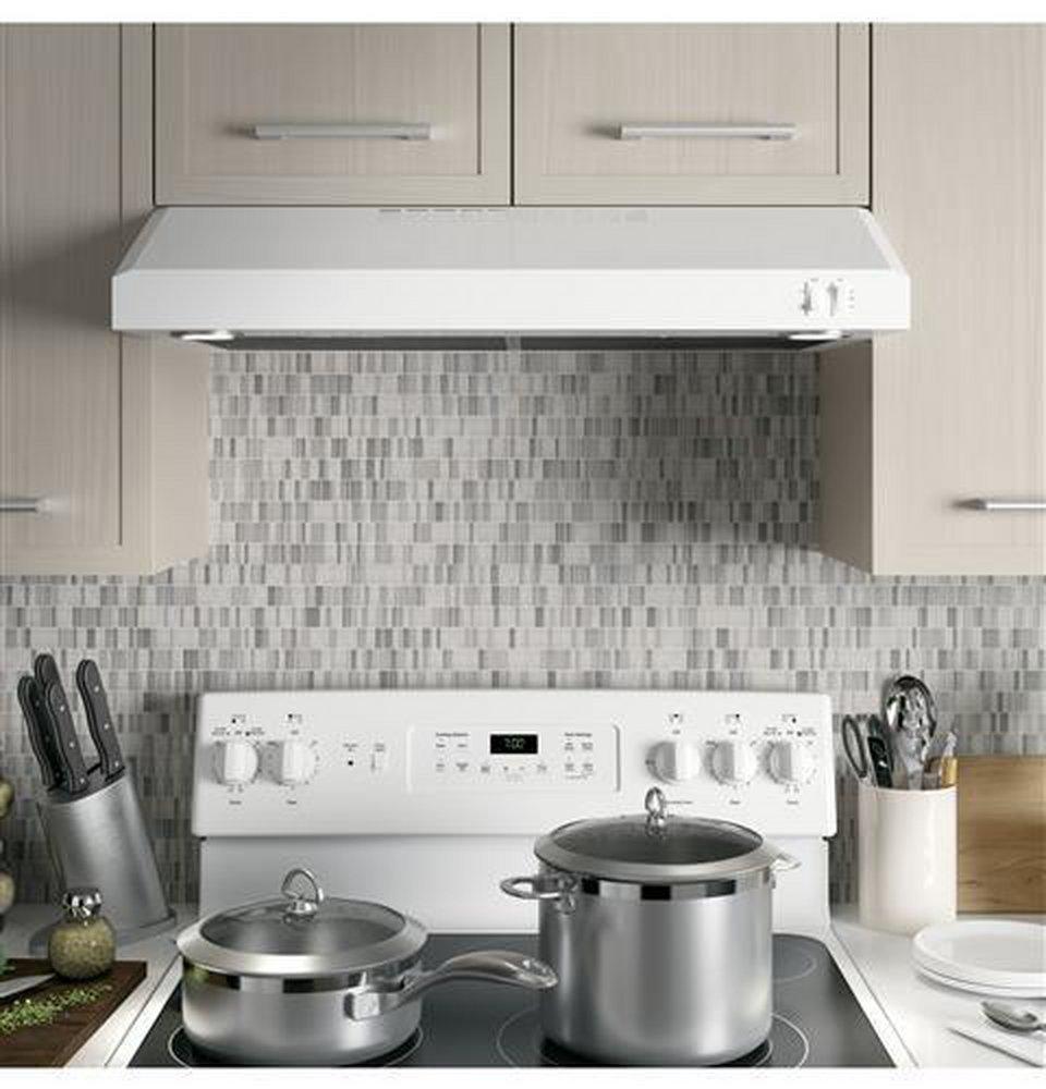 GE&reg; White on White 30 in. Under Cabinet Range Hood 