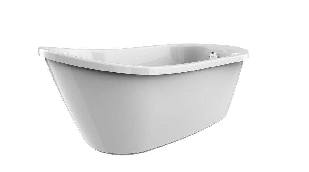 JACUZZI&reg; White 59 x 32 in. Freestanding Bathtub with End Drain 