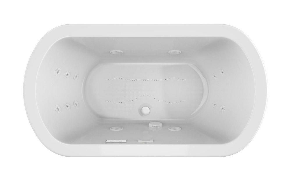 JACUZZI&reg; White 66 x 36 in. Whirlpool Drop-In Bathtub with Center Drain 