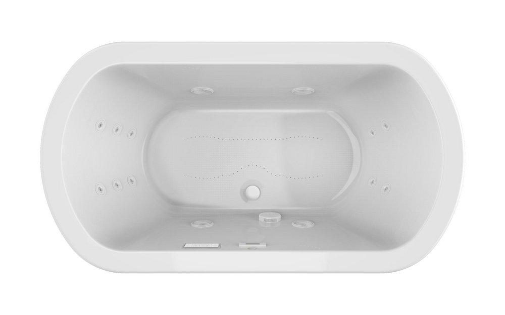 JACUZZI&reg; White 66 x 36 in. Whirlpool Drop-In Bathtub with Center Drain 