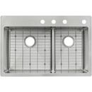 Elkay Polished Satin 33 x 22 in. Stainless Steel Double Bowl Dual Mount Kitchen Sink with Sound Dampening - Includes Bottom Grids 