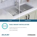 Elkay Polished Satin 33 x 22 in. Stainless Steel Double Bowl Dual Mount Kitchen Sink with Sound Dampening - Includes Bottom Grids 