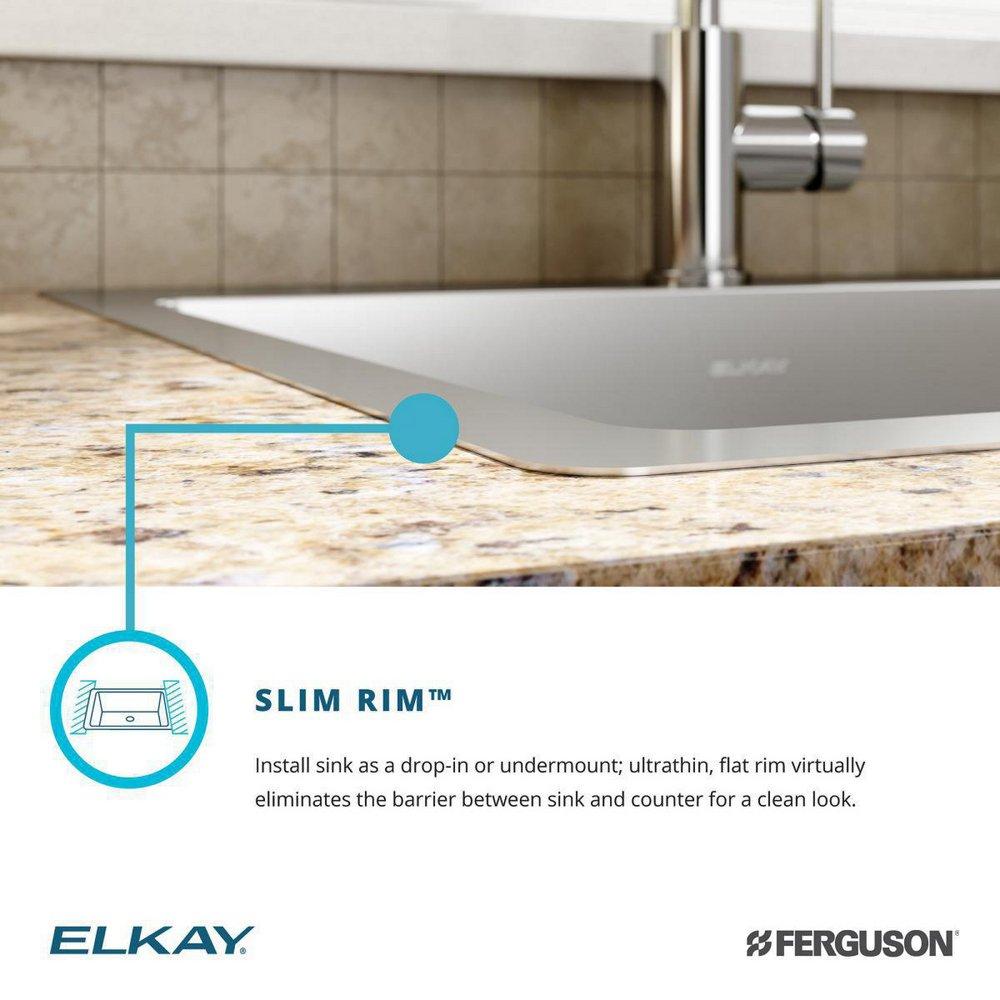 Elkay Polished Satin 33 x 22 in. Stainless Steel Double Bowl Dual Mount Kitchen Sink with Sound Dampening - Includes Bottom Grids 