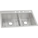 33 in. Dual Mount Stainless Steel Double Bowl Kitchen Sink in Polished Satin