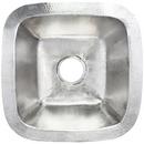 16-1/2 x 16-1/2 in. Drop-in and Undermount Hammered Copper Bar Sink in Satin Stainless Steel