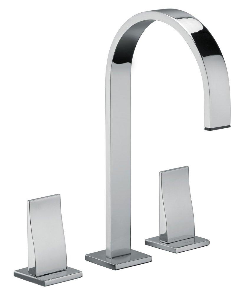 Fortis Polished Chrome Two Handle Widespread Bathroom Sink Faucet Lever Handle 