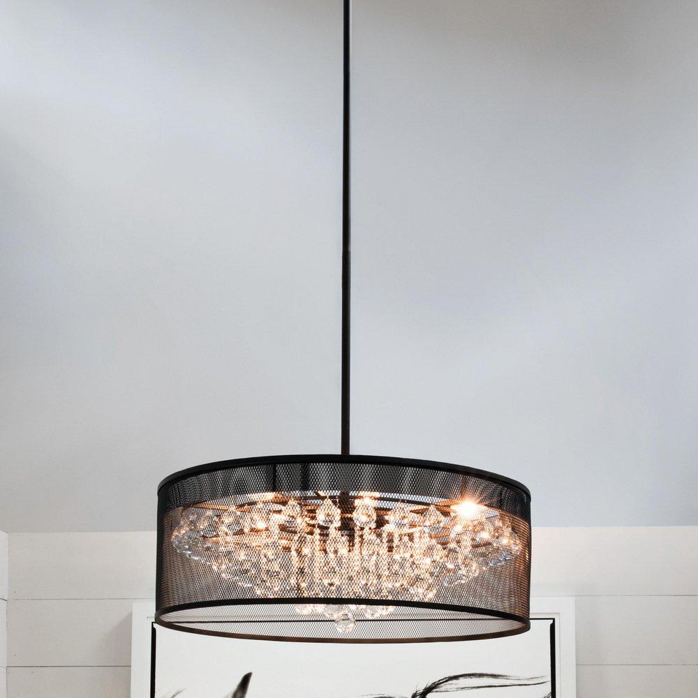 Fredrick Ramond Black 25 in. 60W 6-Light Candelabra E-12 Incandescent Pendant 