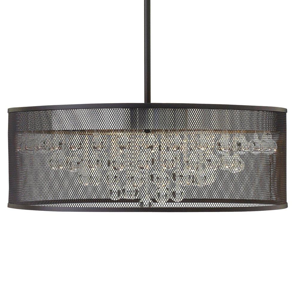 Fredrick Ramond Black 25 in. 60W 6-Light Candelabra E-12 Incandescent Pendant 