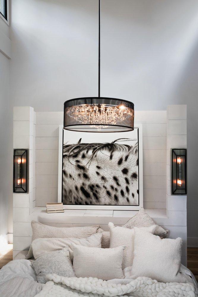 Fredrick Ramond Black 25 in. 60W 6-Light Candelabra E-12 Incandescent Pendant 