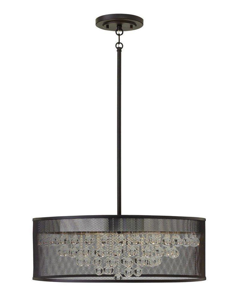 Fredrick Ramond Black 25 in. 60W 6-Light Candelabra E-12 Incandescent Pendant 