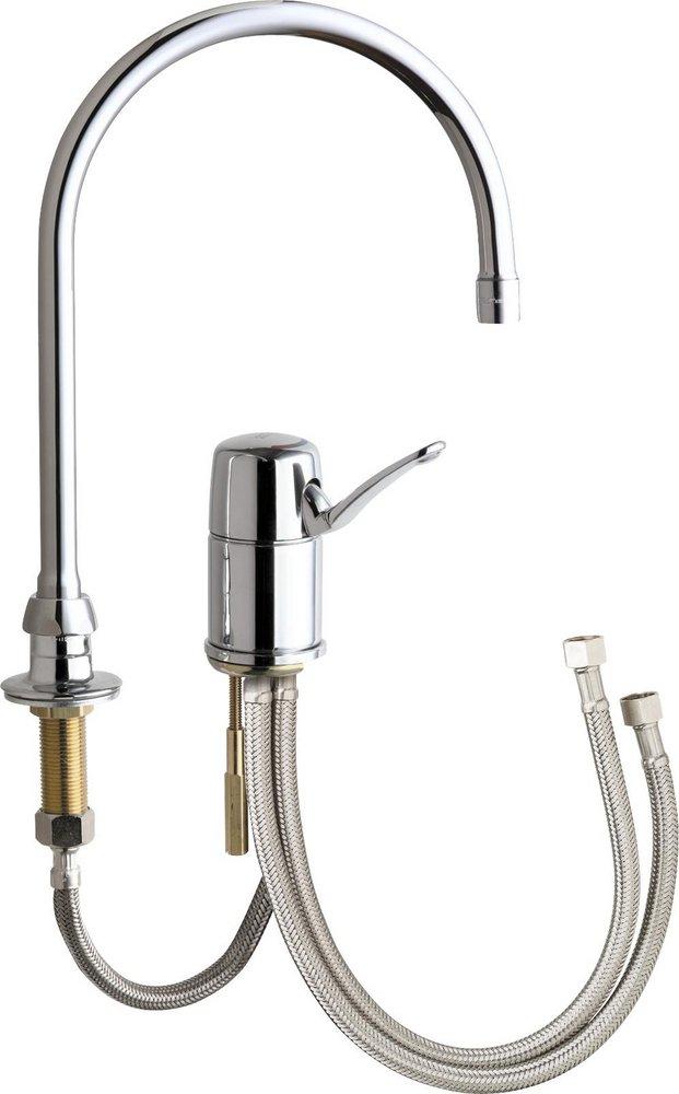 Chicago Faucets Chrome Plated Single Handle Centerset Kitchen Faucet 