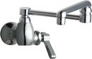 1.5 gpm 1-Hole Wall Mount Kitchen Sink Faucet with Single Lever Handle, Double Jointed and Swing Spout in Chrome Plated