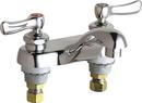0.5 gpm 2 Hole Deck Mount Minispread Manual Sink Faucet with Double Lever Handle in Polished Chrome