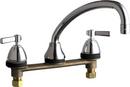 Chicago Faucets Chrome Plated Two Handle Lever Deck Mount Service Faucet 