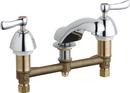 0.5 gpm 3 Hole Deck Mount Widespread Hot and Cold Water Faucet with Double Lever Handle in Polished Chrome