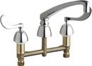 1.5 gpm 2 Hole Deck Mount Widespread Water Sink Faucet with Double Wristblade Handle in Polished Chrome