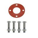6 x 0.125 in. 150# Flat Face Global 304 SS Stainless Steel and Red Rubber Flange Kit