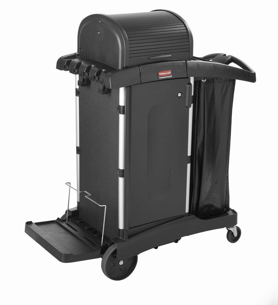 Rubbermaid Black 7.25 cf Plastic Hi Security Janitorial Cleaning Cart 