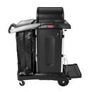 7.25 cf Plastic Hi Security Janitorial Cleaning Cart in Black