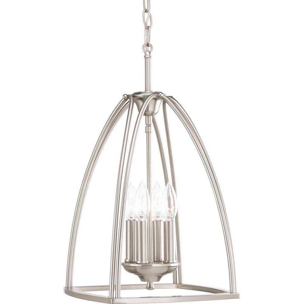 Progress Lighting Brushed Nickel 4-Light 60W Foyer Pendant 