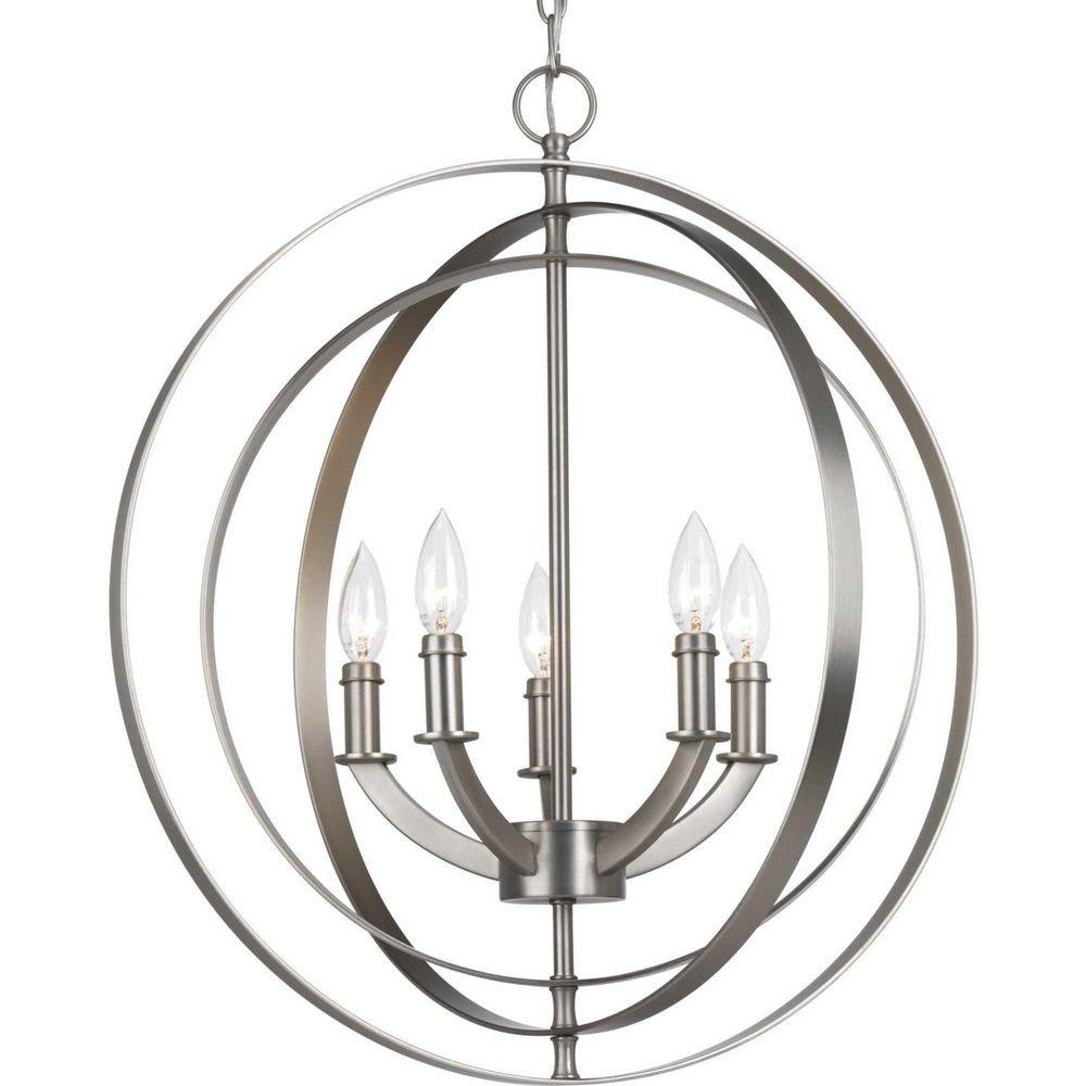 Progress Lighting Burnished Silver 60W 5-Light Candelabra E-12 Base Incandescent Foyer Light 